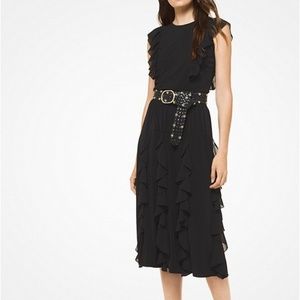 Michael Kors Ruffled Black Dress